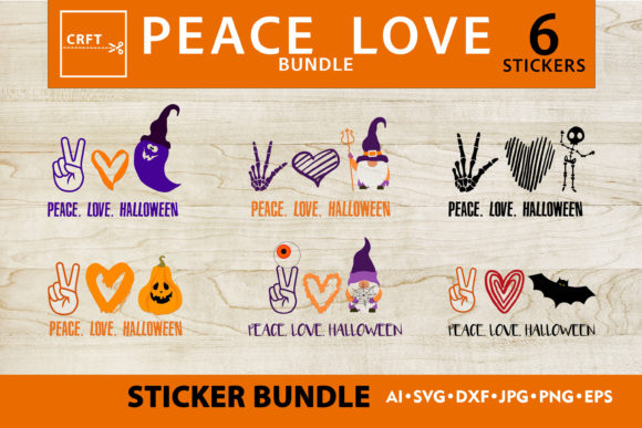 Bundle PEACE LOVE HALLOWEEN for Any DIY