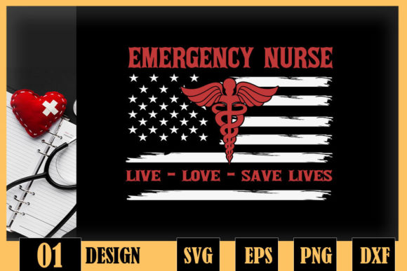 ER Nurse Live Love Save Lives Emergency Graphics for Crafts