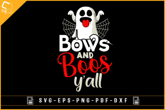Halloween T-shirt Design Bows and Boos for Graphics and Crafts