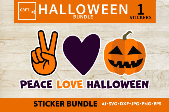 Halloweens Bundle Peace Love Halloween Graphics for Crafts