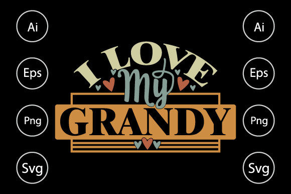 I Love My Grandy Typography Text Design Review