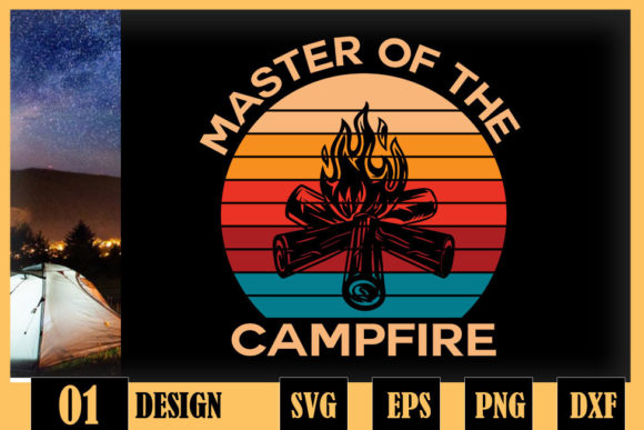 Master of the Campfire Retro Vintage Graphics for Crafts and Publishing