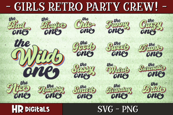 Retro Friends Bachelorette Party Outfit: A Graphic Design Asset for Crafts