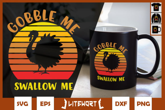 Vintage Gobble Me Swallow Thanksgiving Graphics for Crafts